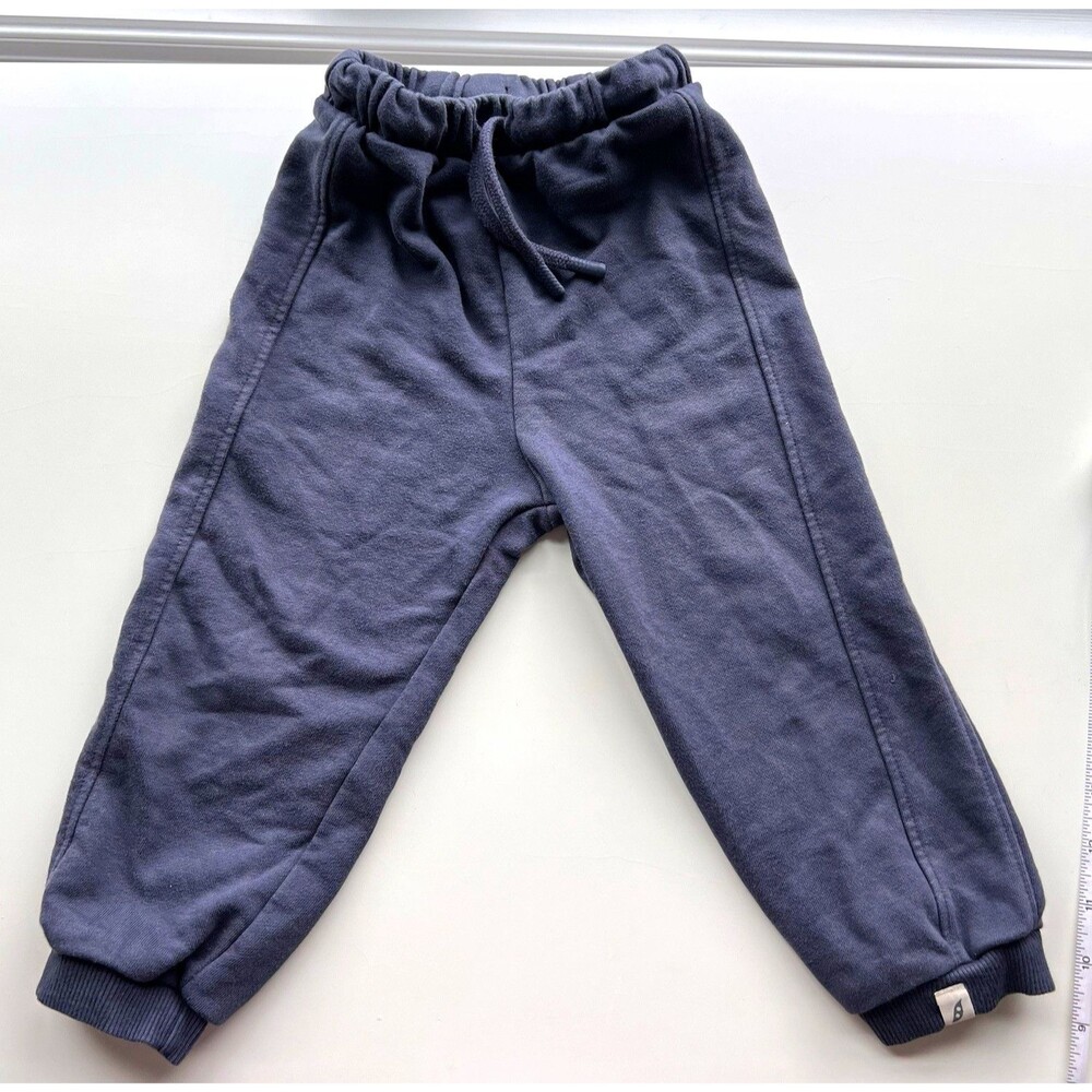 easy-peasy Toddler 2T navy Solid Jogger Pants Drawstring Elastic Waist Cuffed